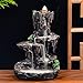SPACEKEEPER Waterfall Monk Incense Burner Mountain Tower Incense Holders with 120 Backflow Incense Cones + 30 Incense Stick for Home Office Yoga Aromatcherapy Ornamen, Stone Brown