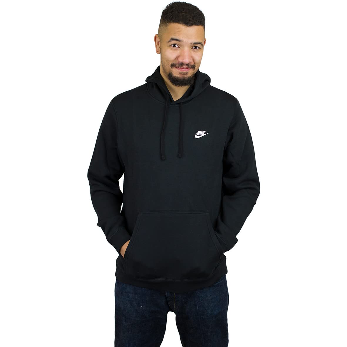 Nike Club Essential Fleece Hoody, black / white, XXL
