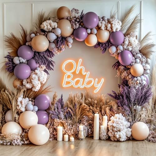 Image of PartyWoo Dusty Purple Balloons 100 pcs Different Sizes of 18 12 10 5 Inch Dark Purple Latex Helium Balloon Arch Kit Garland for Baby Shower Halloween Butterfly Birthday Party Decorations Purple-F50