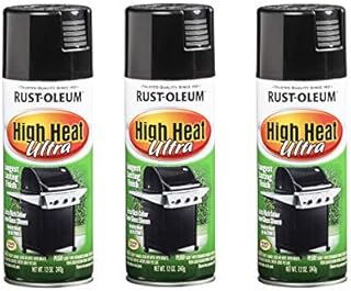 Rust-Oleum 241169-3PK High Heat Ultra Spray Paint, 12 oz, Black, 3 Pack
