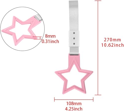 Miniatura 8 de Q1-TECH, JDM Tsurikawa - Anillo japonés para metro, tren, autobús, mango de coche, correa de mano con forma de estrella, anillo de advertencia para