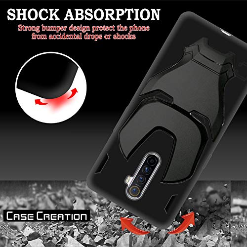 Image of COVERLY Official 3D Touch Feel Trending Avengers Logo Mask Soft Rugged Grip Silicone Iron Man Super Power Cartoon Movie Engraved Silicone Matte Back Cover for Realme X2 Pro (2019) -HD Black Avenger