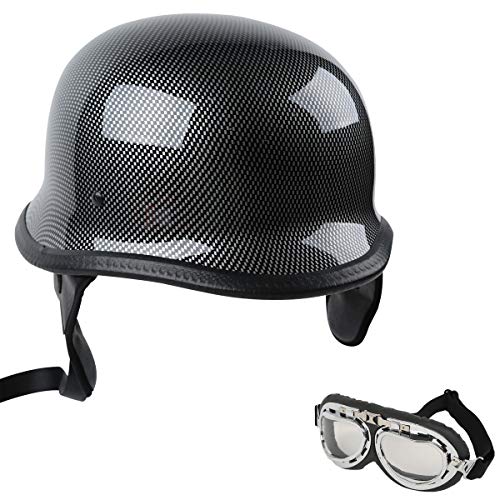 XFMT DOT German Style Motorcycle Half Helmet Open Face Cruiser Chopper Biker Helmets