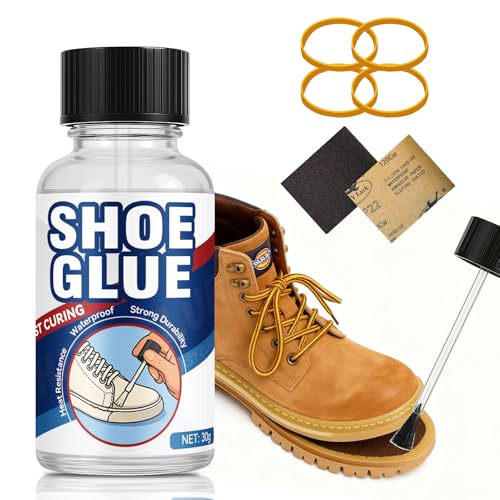 Shoe Glue, 30 g Clear Super Glue for Shoe Repair, Fast Curing & Waterproof Adhesive for Repairing...