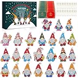 Christmas Diamond Painting Advent Calendar 2025, Diamond Art Advent Calendar with 24 Gnomes, DIY Crafts Advent Calendar, Keychain, Surprise Gift for Kids, Girls, Women, Adult (Green Box)