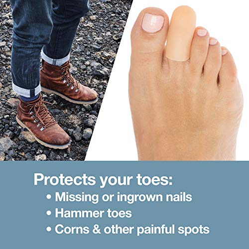 Zentoes 6 Pack Gel Toe Cap And Protector - Cushions And Protects To Provide Relief From Missing Or Ingrown Toenails, Corns, Blisters, Hammer Toes (Small, Beige) #TOP3