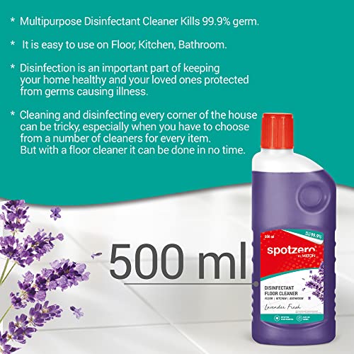 Image of Spotzero By Milton Disinfectant Floor Cleaner Set of 3, 500 ml Each, Lavender | Surface Cleaner | Stain Removal