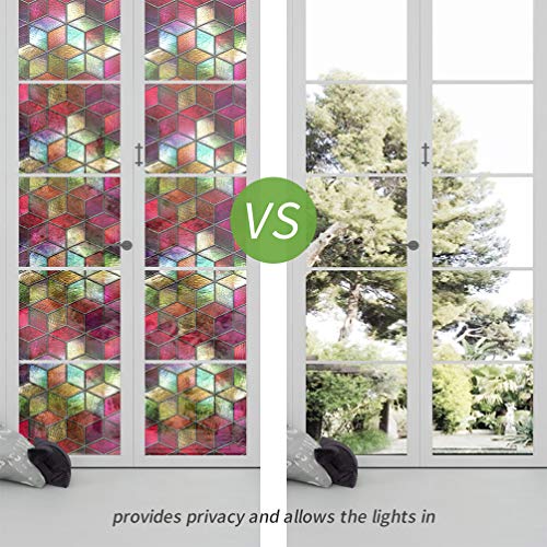 CLISPEED Filme de Privacidade de Janela 22. 8 X 17. Filme de Vidro de Janela 3D de 7 Polegadas - Ade