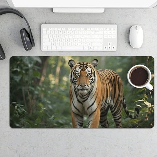 Desk Pad Protector 24x12 Inch Extended Forest Tiger