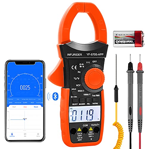 Multimètre pince ampèremétrique TRMS Bluetooth avec détection NCV et sonde température