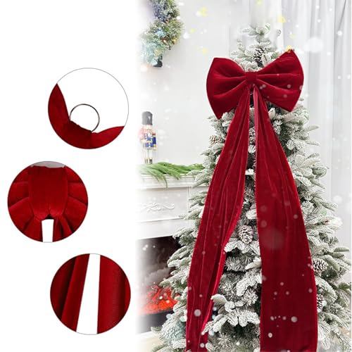 Decoración navideña premium con lazos de encaje para árbol de Navidad artesanal 8