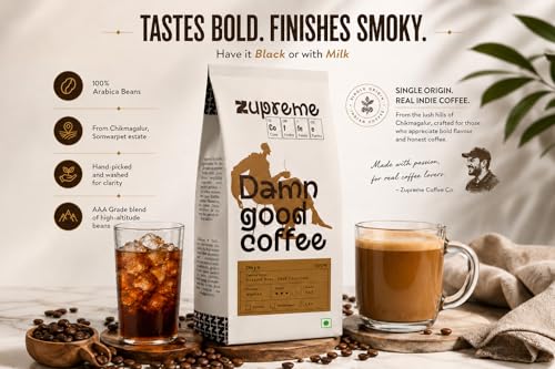 Image of Zupreme Premium Coffee Intenso 100% Robusta, Dark Roast Coffee Beans, Bold High Caffeine Full Bodied, Whole Bean, 500 Grams