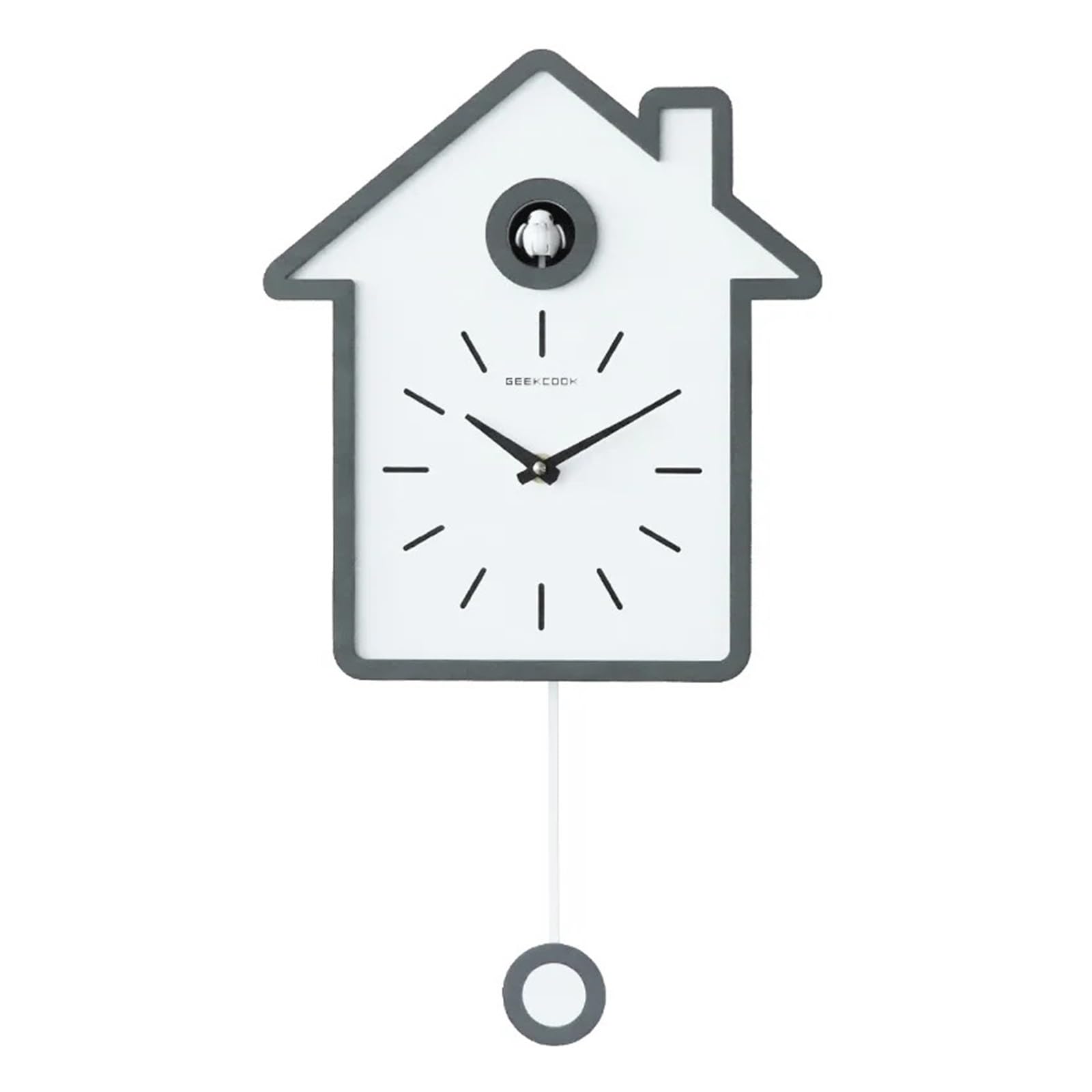 GOXQIT 1 Pcs Cuckoo Clock Pendulum Wall Watches Luxury Birds Mechanism Clocks Home Decor Living Room Decoration For Living Room(Grey)