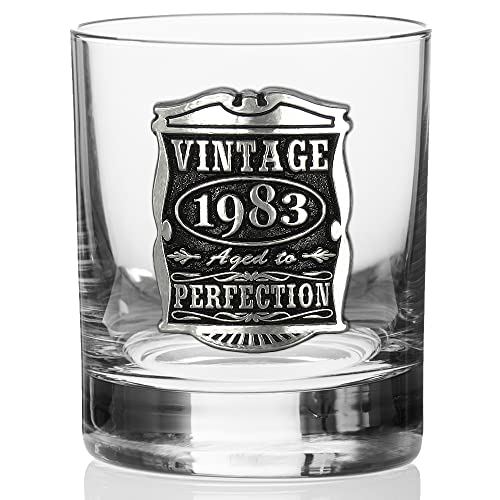 English Pewter Company Vintage Years 1983 40Th Birthday Or Anniversary Old Fashioned Whisky Rocks Glass Tumbler - Unique Gift Idea For Men [Vin004] #TOP4