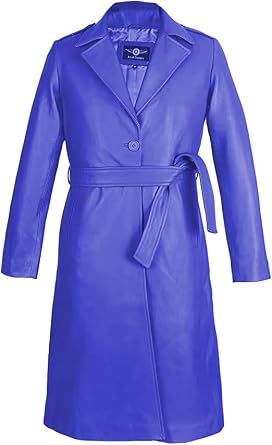 Womens Long Coat - Pure Leather Jacket Suit Coat - Slim Fit Button Down Coats for Outwear