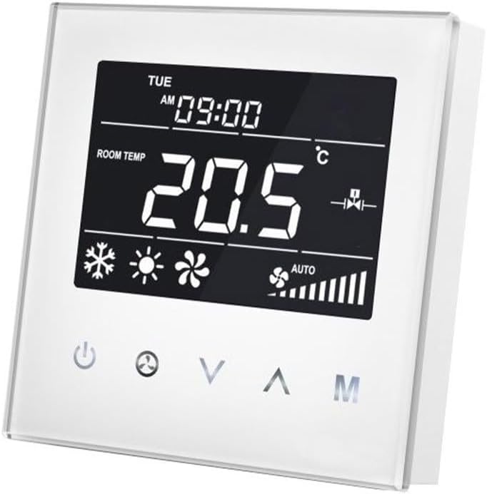 MCO Home MH8-FC4 White Fan Coil Thermostat 4 Pipe, 230 V