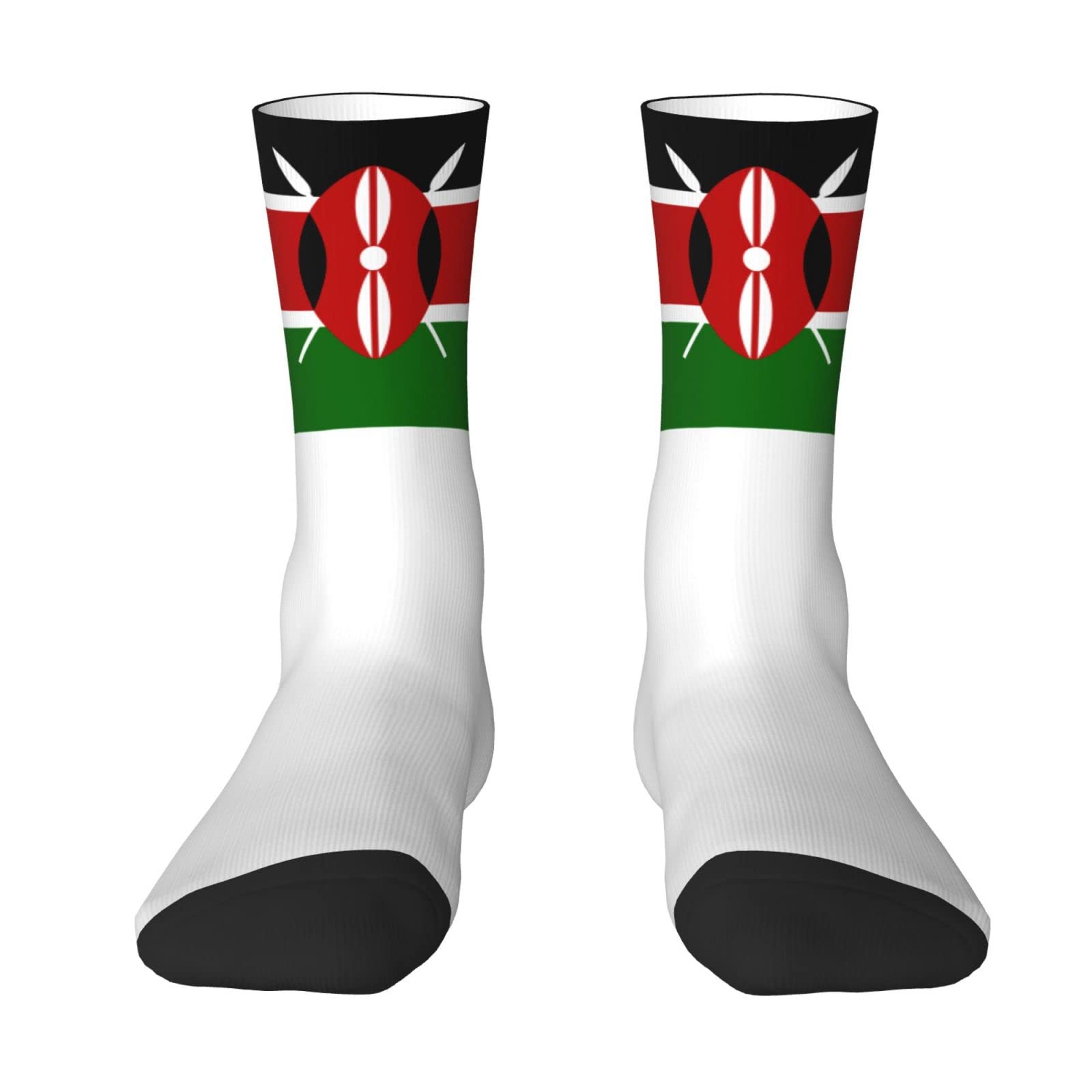 Melbrakin Kenya Flag Crew Socks Summer Moisture Wicking Athletic Socks For Mens And Womens