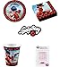 Uni que Set Prodigiosa Ladybug Decoración Cumpleaños 16 Niños (16 Platos, 16 Tazas, 20 servilletas) 10 Velas Mágicas ofrecidas Fiesta