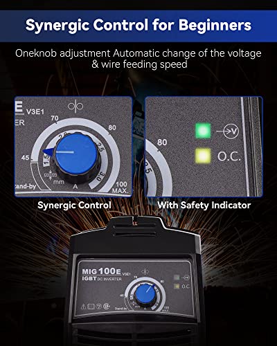 Riland Mig Welder 110V With 0.030" Flux Core Welding Wire Kit Flux Core Welder Gasless Welding Machines Wire Feed Welders Portable Mig Welder 110V 120V 130V With 030 Flux Core Welding Wire Beginners #TOP2