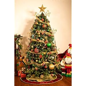 Valery Madelyn Christmas Tree Skirt for Tree Decorations, 48 Inch Traditional Red Green Gold Large Xmas Velvet Tree Skirt with Embroidery Patchwork & Tassels for Tree Merry Christmas Party Decor Valery Madelyn Christmas Tree Skirt for Tree Decorations 48 Inch Traditional Red Green Gold Large Xmas Velvet Tree Skirt with Embroidery Patchwork Tassels for Tree Merry Christmas Party Decor