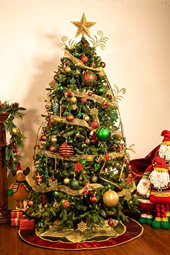 Valery-Madelyn-Christmas-Tree-Skirt-for-Tree-Decorations-48-Inch-Traditional-Red-Green-Gold-Large-Xmas-Velvet-Tree-Skirt-with-Embroidery-Patchwork-Tassels-for-Tree-Merry-Christmas-Party-Decor Valery Madelyn Christmas Tree Skirt for Tree Decorations 48 Inch Traditional Red Green Gold Large Xmas Velvet Tree Skirt with Embroidery Patchwork Tassels for Tree Merry Christmas Party Decor