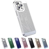 DOUHUA Electroplating Heat Dissipation Phone Case for iPhone 14 13 12 15Pro Max, New Heat Dissipation Plating Fine Hole Protector for iPhone Case (Silver,for iPhone 13 Pro Max)