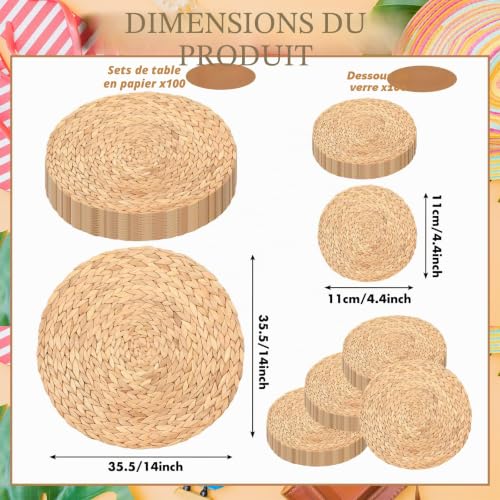 Sets de table et dessous de verre jetables pour protéger la table sans laver le linge