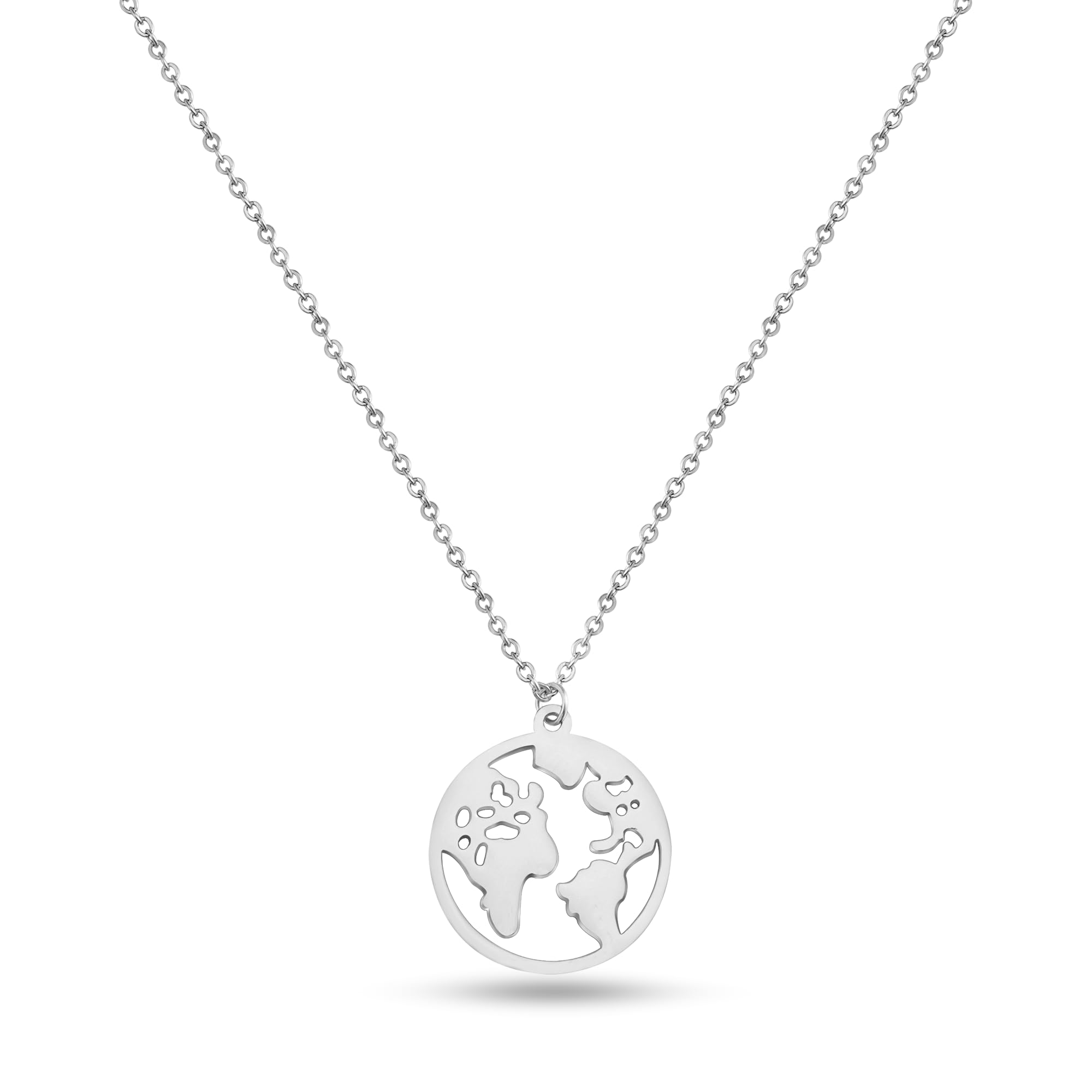 GD GOOD.designs EST. 2015 Weltkugel Halskette Gold für Damen - Wasserfest - Verstellbare Weltkette aus Edelstahl I Kette mit Weltkarte Anhänger