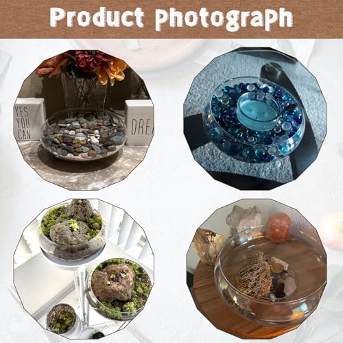 ZENFUN 2 Pack Glass Vase Bowl, 6"/ 8" Wide Mouth Flower Vase Round Terrarium, Glass Hydroponic Planter Floral Container Clear Fish Bowl for Table Centerpiece, Wedding Event, Home Decoration - Image 7