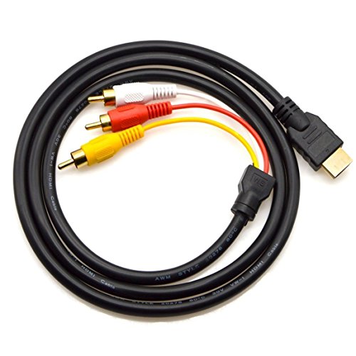 VSHOP® Cable HDMI macho a 3 RCA compuesto macho de 1,5 m (adaptador de vídeo HDMI a RCA compuesto)