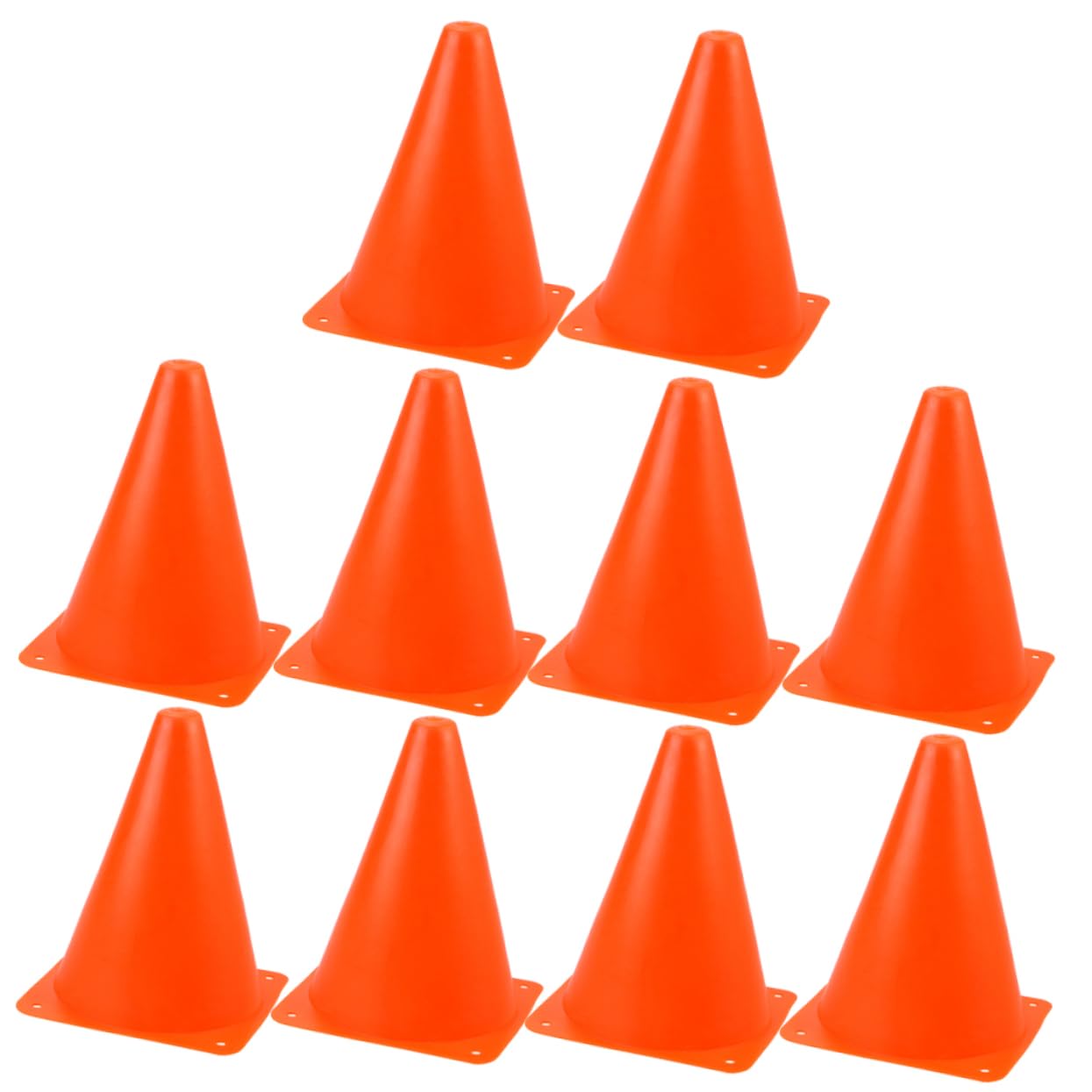 VICASKY Practice Cones for Soccer Sports Drills 10 Pack Small Orange Flat Cones Training Marker for Roller Skating Basketball