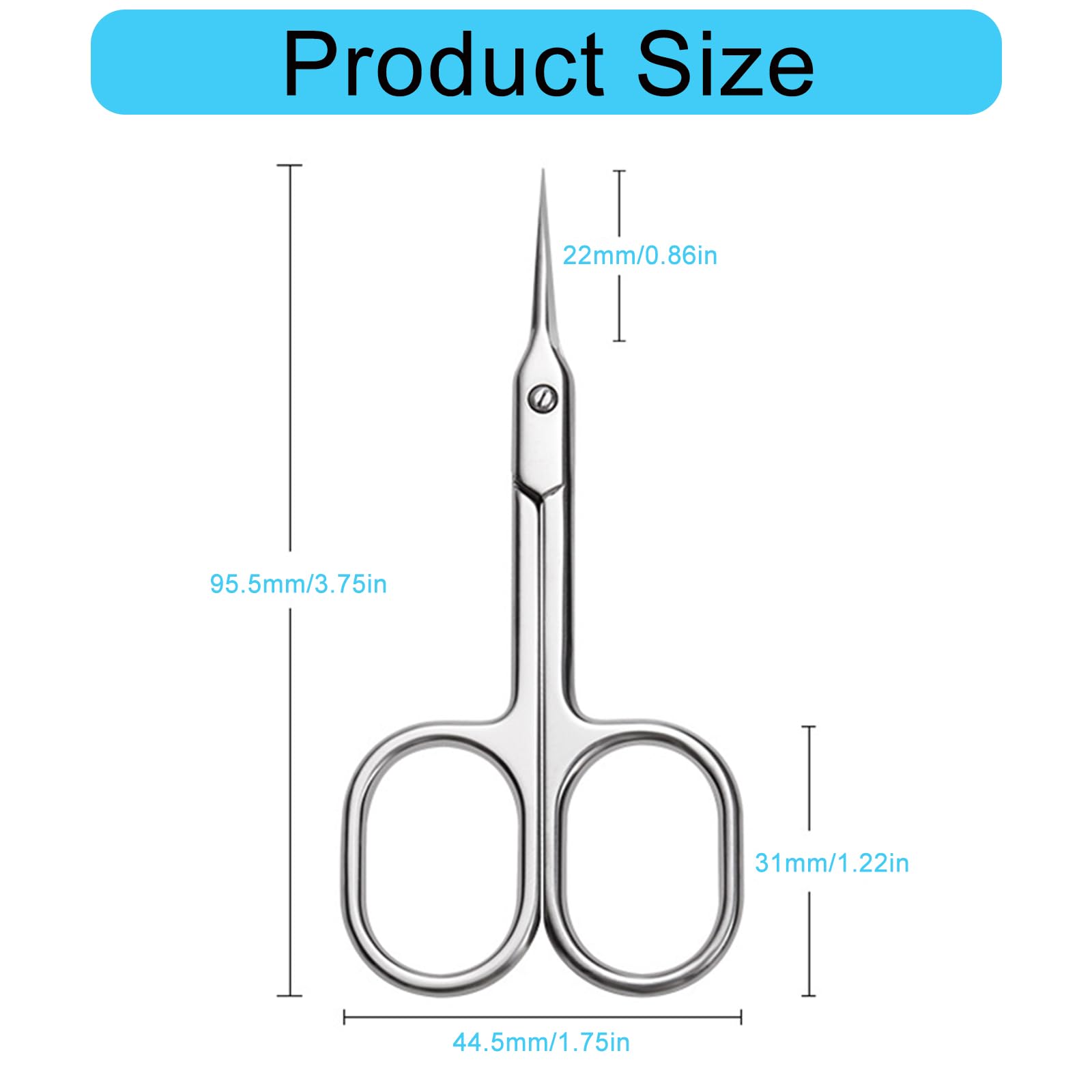 Forbici Professionali per Cuticole a Punta Sottile e Curva - Manicure in Acciaio Inossidabile - Forbicine per Unghie