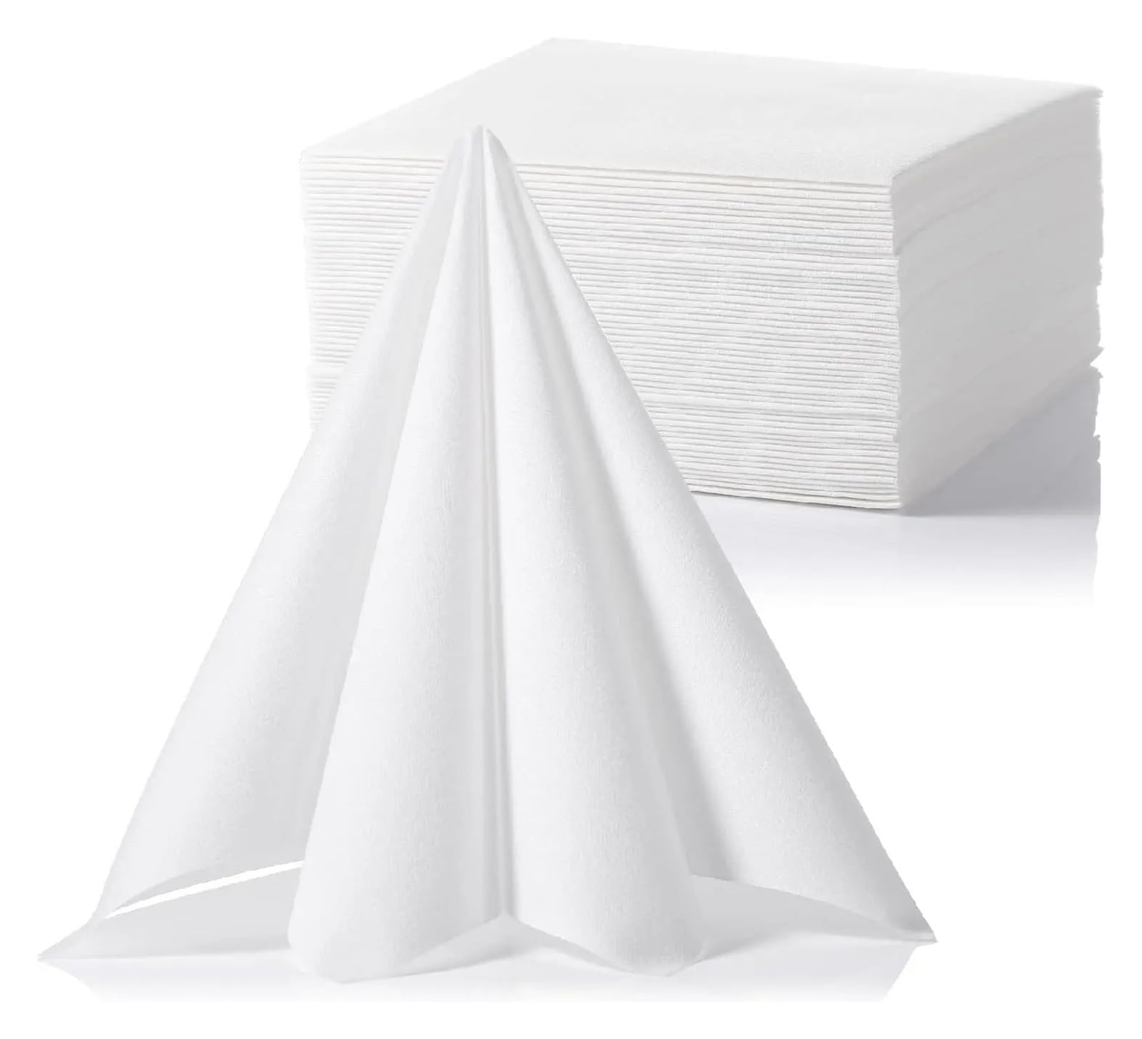 Cloth Napkins Premium Airlaid Napkins & Guest Towels -16x16" Large Linen-Feel Disposable Paper Napkin -Ultra Soft, Absorbent For Dinner, Party(WHITE,100pcs)