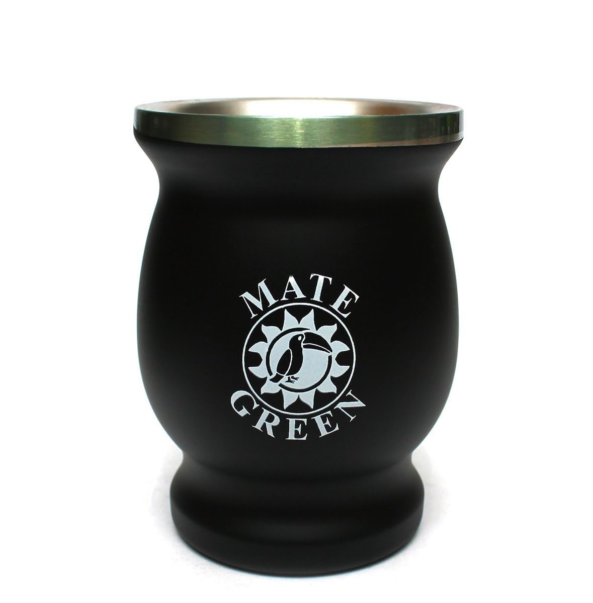 Yerba Mate-Tee Set per due tazze termomate in acciaio inox nero e argento | Bombilla Stohhalm per tè | Set di tazze da tè Mate, facile da pulire e molto resistente