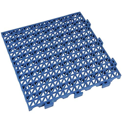 Lot de 12 dalles aérées anti-humidité en PVC renforcées pour sols de garage - 33 x 33 x 2 cm (bleu) Cover