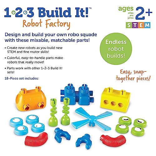 Learning Resources LER2869 1-2-3 Build It! Robot Factory, Fine Motor Toy thumb #6