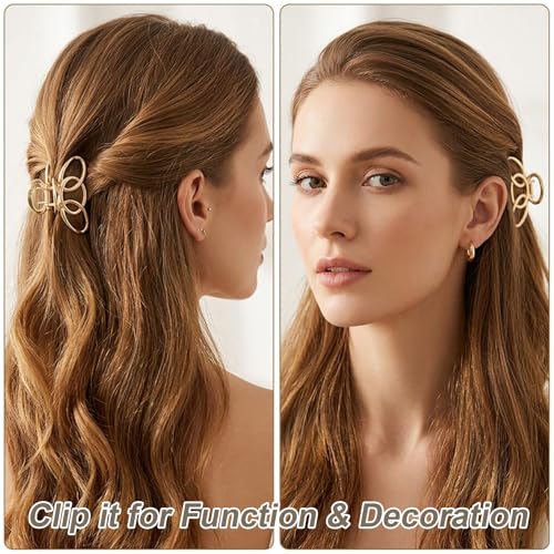Pinzas metálicas para cabello, paquete 4 piezas doradas miniatura 5