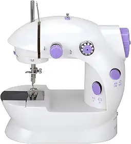 Mini Máquina de Costura Premium Portátil Elétrica Bivolt com Pedal e Luz LED – Compacta e Ideal para Iniciantes e Reparos de Roupas