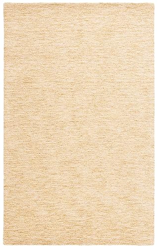 Tapete decorativo handmade de lana 3' x 5' color dorado