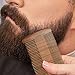 3 Pieces Beard Comb for Men Natural Sandalwood Wooden Mustaches Combs Dual Action Teeth Beard Comb with 3 Pieces Pocket Faux Leather Case for Beards Mustaches(Brown)