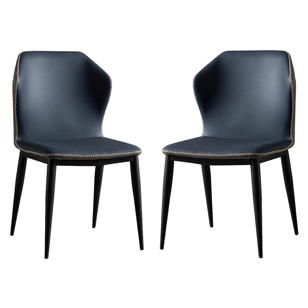 Chaises de salle à manger en cuir PU souple et métal noir
