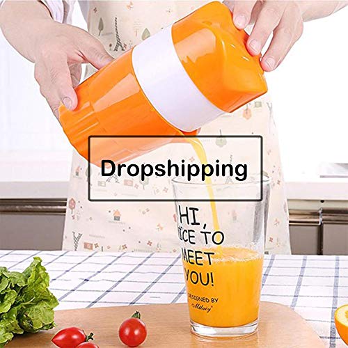 Lemon Squeezer Citrus Juicer,Hand Juicer Manual Lid Rotation Press Reamer with Strainer and Container for Lemon,Orange,Citrus (Orange) (Pink)
