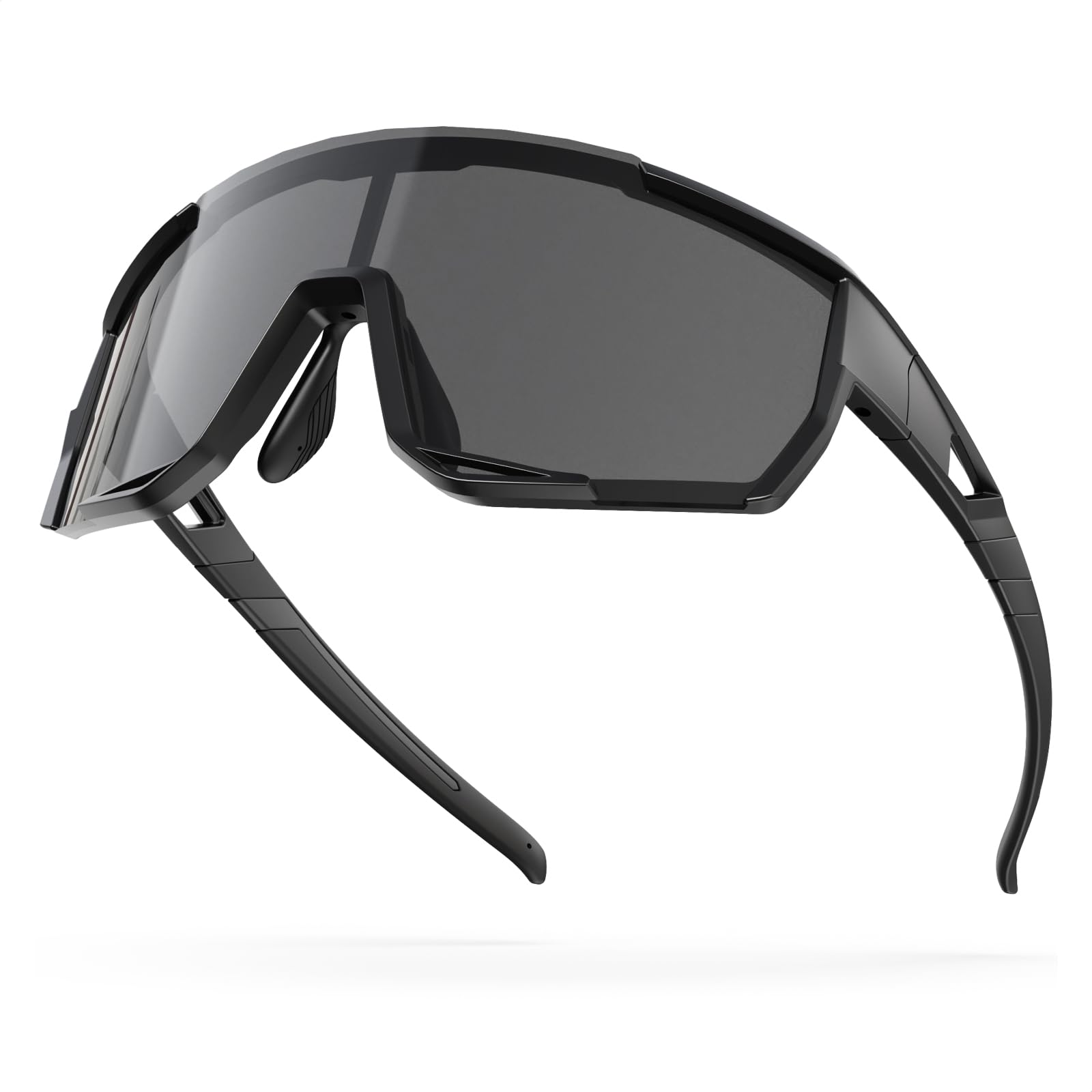 [HAAYOT] 野球 サングラス｜スポーツサングラス UV400完全遮断｜ロードバイク・ランニング対応｜3D調整鼻パッド＆超軽量TR90フレーム｜男女兼用偏光レンズ 運転用/釣りにも、 黒＆黒