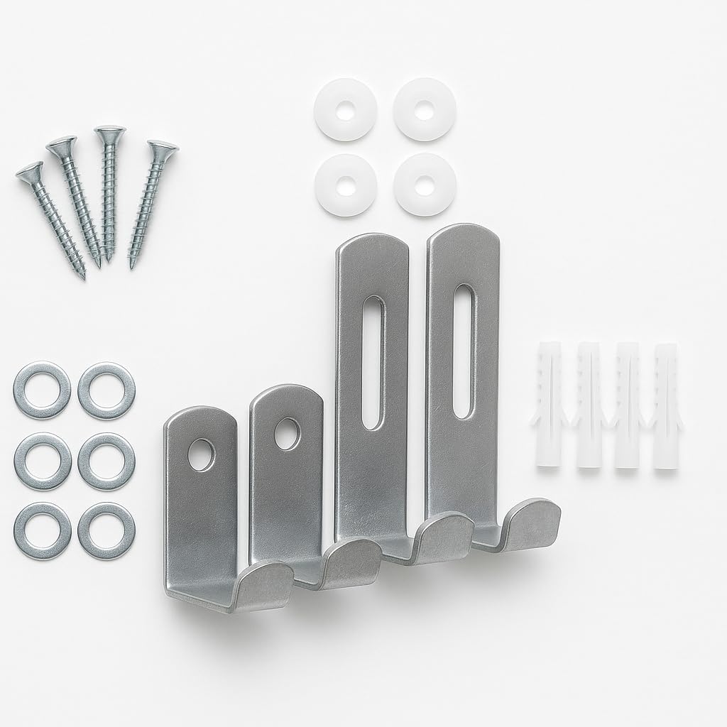 Sisi Uk Silver Large Picture Hanging Kit With Clips, Screws & Wall Plugs – Solid Wall & Plasterboard Picture Mirror Frame Hanging Kit – Adjustable Heavy Duty Brackets For Home Décor