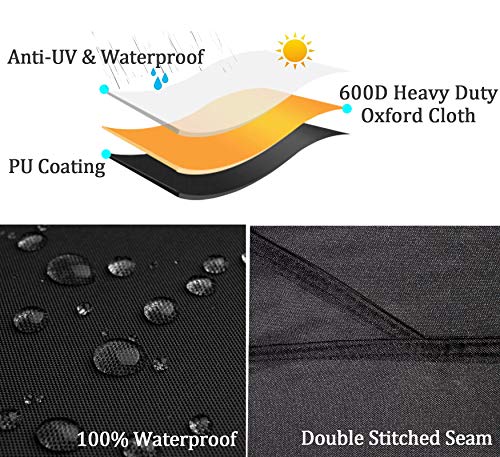 Softclub Truck Bed Tarp Cover for Short Box(5.8’ Box) Fit for Ford F150 GMC Silverado/Sierra Ram Reflective Strip Waterproof Heavy Duty 600D Oxford Fabric Pickup Truck Bed Cover with Bungee Cords
