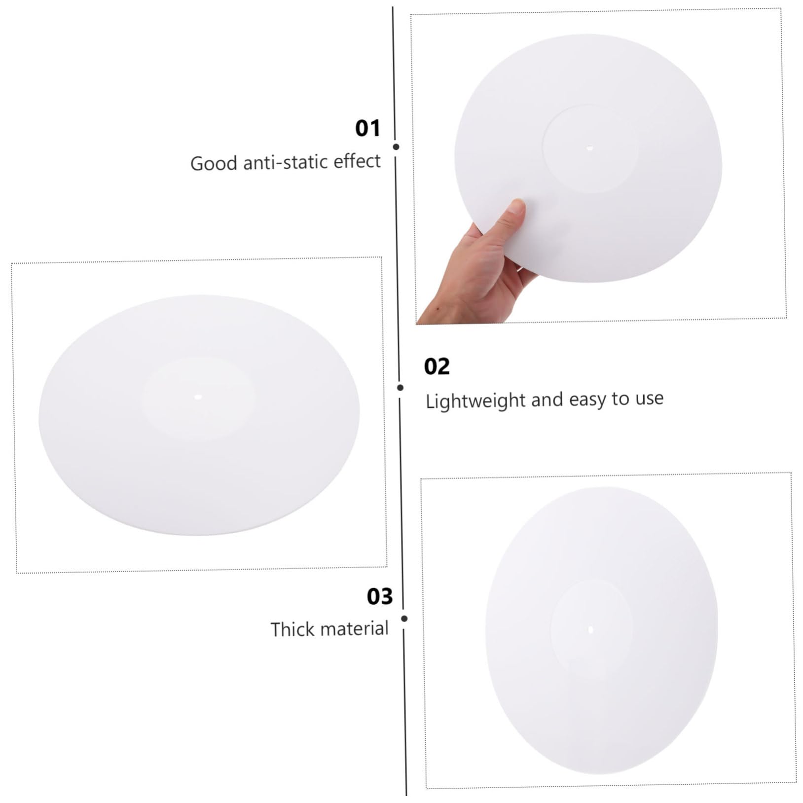 1 Pz Tappetino Acrilico per Dischi Accessorio Protettivo per Turntable Antistatico e Compatibile con Piatto Girevole