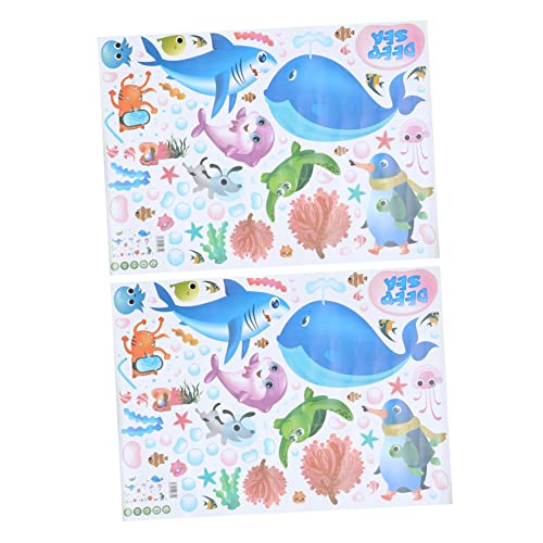 Adesivi Murali Staccabili Del Mondo Sottomarino Per Bambini 2 Pezzi Decorazione Da Parete Per La Casa E La Cameretta Dei