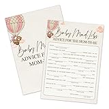 Baby Shower Games, Baby Mad Libs, Teddy Bear Flying With Hot Air Balloons Themed Cards, Baby Gender Reveal Party Game Decorations - 30 Cards (5