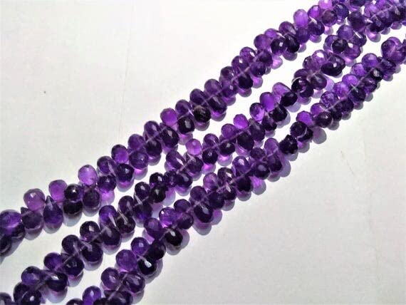 Améthyste facettée anti-ternissement perles gouttes calibrées pour bijoux