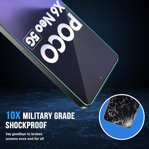 Image of ArmourPro Military Grade Gorilla Tempered Glass Compatible For Redmi Note 13 Pro Plus, Note 13 Pro and Poco X6 Neo (6.67 Inch) With Installation Kit | Edge To Edge Coverage | Black, Pack of 2